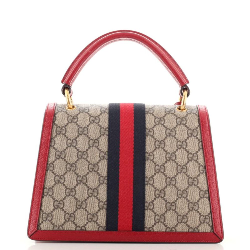 Gucci Queen Margaret Top Handle Bag GG Coated Canvas Small Brown, Red - Picture 3 of 7